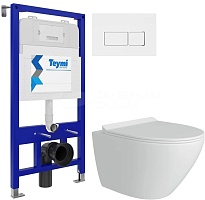 Teymi Унитаз подвесной Lina Pro T40106 с инсталляцией Aina T70011 кнопка Helmi T70206