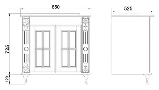 Атолл Тумба с раковиной "Александрия 85" айвори – картинка-3