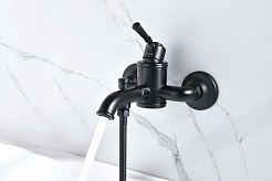 Aquatek Смеситель для ванны с душем Классик AQ1540MB матовый черный – фотография-3