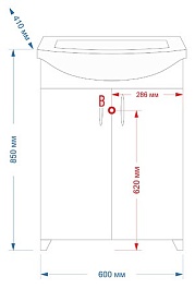 Misty Тумба для умывальника Балтика 60 – фотография-3