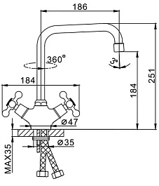 Frap Смеситель для кухни H19 F4019 хром – фотография-2