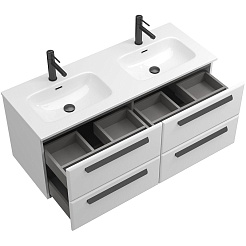 Cezares Тумба под раковину Eco Cer-N 120 с 4 ящиками bianco lucido без ручек – фотография-4