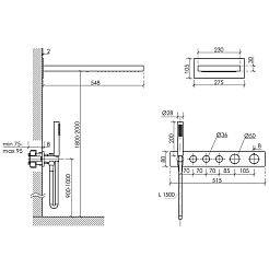 Sancos Душевой комплект Linn SC9023BG брашированное золото PVD покрытие – фотография-2