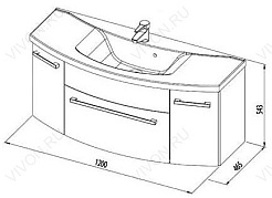 Aquanet Тумба с раковиной "Тренто 120" белая – фотография-8