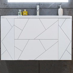 Бриклаер Мебель для ванной Кристалл 90 белая – фотография-4