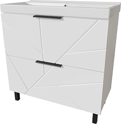 Mixline Тумба с раковиной Гранд 80 белая – фотография-1