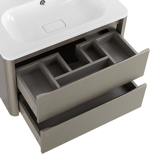 Cezares Тумба с раковиной без отверстия под смеситель Relax 80 подвесная сатин – картинка-7