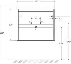 BelBagno Тумба с раковиной Kraft 39 60 подвесная Cemento Grigio с раковиной BB-8099-3-60 – фотография-5