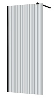 Azario Душевая перегородка Walk-in 90/195 рифленое стекло профиль матовый черный