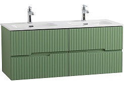 Cezares Тумба под раковину Duet-N 120 с 4 ящиками подвесная фисташковый софт – фотография-1