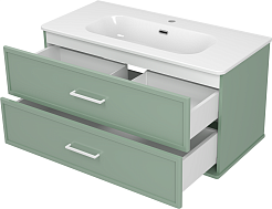 Brevita Тумба с раковиной Verde 100 подвесная зеленая – фотография-4