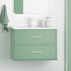 Brevita Мебель для ванной Verde 70 подвесная зеленая – фотография-3