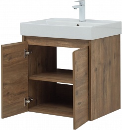 Aquanet Мебель для ванной Nova Lite 60 2 дверцы подвесная дуб рустикальный – фотография-10