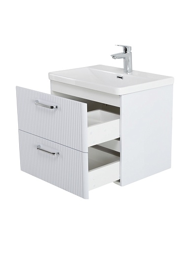 BelBagno Тумба с раковиной Due 50 подвесная Белый металлик ручки Хром полированный – фотография-2