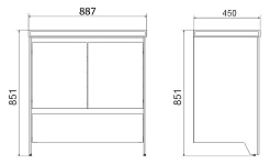 Velvex Тумба с раковиной напольная Klaufs 90 белая/дерево – фотография-2