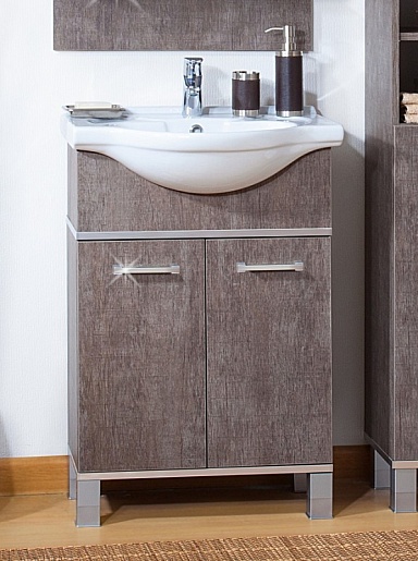 Бриклаер Тумба для умывальника Карибы 60 Дуб Антик/Сатин – фото, картинка, фотография-1