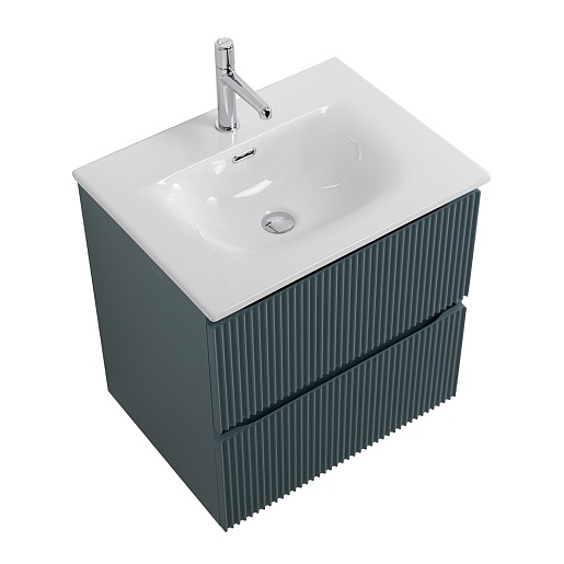 BelBagno Тумба с раковиной Uno 60 подвесная Голубой матовый с раковиной BB-8099-60 – картинка-9