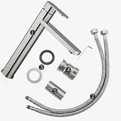 Frap Смеситель для раковины F10805-2 сатин – фотография-2