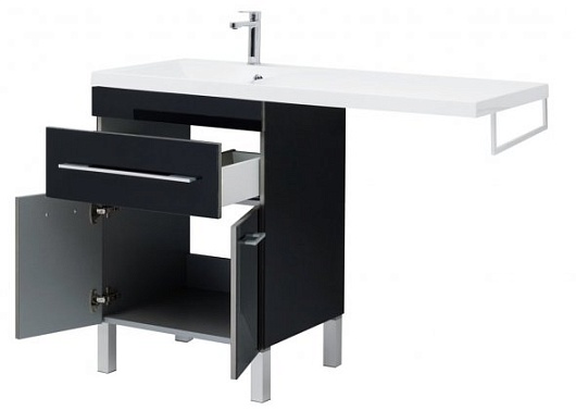 Aquanet Тумба с раковиной Верона 120 L напольная черная – картинка-7