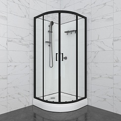 Triton Душевая кабина Прайм-Блэк-Вельвет 90x90 А без крыши – фотография-3