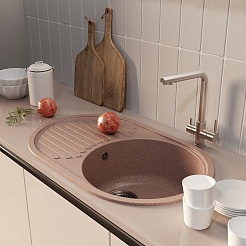 Mixline Мойка кухонная ML-GM16 терракотовая – фотография-4