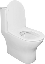 Azario Унитаз-моноблок Terni AZ-8618 безободковый с бачком с сиденьем микролифт белый – фотография-5