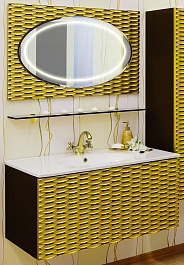 Sanflor Мебель для ванной Белла 100 шоколадный, патина золото – фотография-1