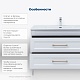 Aquanet Тумба с раковиной Бостон New 100 Flat подвесная с золотыми ручками белый сатин – картинка-48