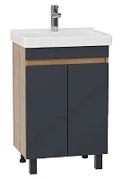 Onika Тумба под раковину Милтон Квадро 55 напольная графит/дуб сонома