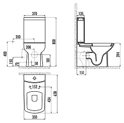 Creavit Чаша для унитаза Lara LR360.00000 белая с биде – фотография-2