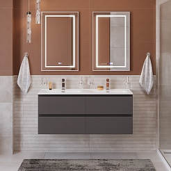 BelBagno Тумба с раковиной Kraft 120-2 подвесная Темно-Серый матовый с раковиной BB1200-2-ETL – фотография-13