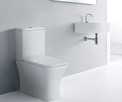 Azario Унитаз-компакт Blaise AZ-55-1 безободковый с бачком с сиденьем микролифт белый – фотография-2