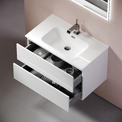 Sancos Тумба с раковиной Urban 80 белый глянец раковина Element 81 CN7005 – фотография-6