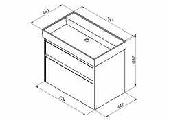 Aquanet Мебель для ванной Nova Lite 75 2 ящика, белая – фотография-9