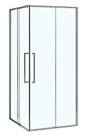 Azario Душевой уголок Shanghai 90/90 профиль матовый графит стекло прозрачное
