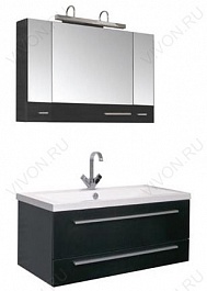 Aquanet Зеркальный шкаф "Нота 100" камерино черный – фотография-2