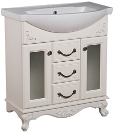 Bas Мебель для ванной Версаль 75 слоновая кость, вставки стекло – фотография-2