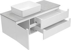 Brevita Тумба с раковиной Cargo 120 подвесная белая матовая – фотография-5