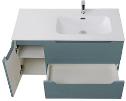 BelBagno Тумба под раковину Etna 100 R подвесная голубая матовая – фотография-7