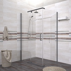 Triton Душевой уголок Терра-Графит 120x90 стекло прозрачное профиль графит – фотография-3