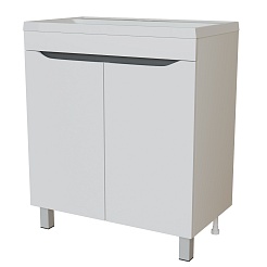 Mixline Тумба с раковиной Лайн 70 2 дверцы белая – фотография-1