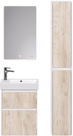 Dreja Мебель для ванной Slim 55 подвесная белая/дуб кантри – фотография-2