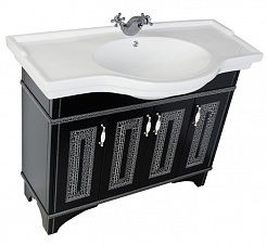 Aquanet Мебель для ванной Валенса 110 черный краколет/серебро (180450) – фотография-5