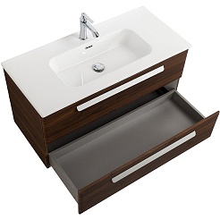 Cezares Тумба под раковину Eco Cer-N 100 орех шоколад софт без ручек – фотография-2