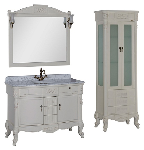 Demax Пенал для ванной "Луизиана" blanco antic – картинка-3