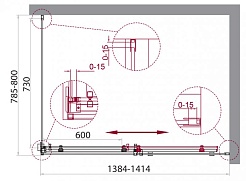 BelBagno Душевой уголок Acqua 140/80 ACQUA-AH-1-140/80-C-Cr стекло прозрачное – фотография-2