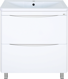 Misty Мебель для ванной Атлантик 80 L 2 ящика белая – фотография-2