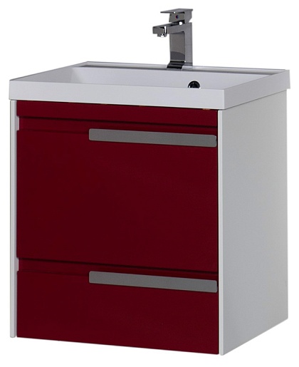 Aquanet Тумба с раковиной "Тиволи 60" бордо – фотография-6