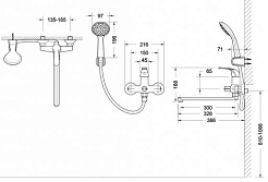 Bravat Смеситель для вынны с душем Fit F6135188CP-LB-RUS хром – фотография-3