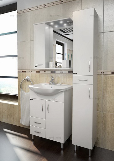 СанТа Зеркальный шкаф Прима 60 L свет – картинка-5